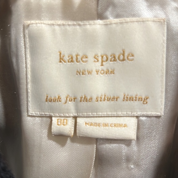 KATE SPADE BLACK WOOL BLEND CROPPED JACKET with Chain Detail size 00 - Picture 4 of 7